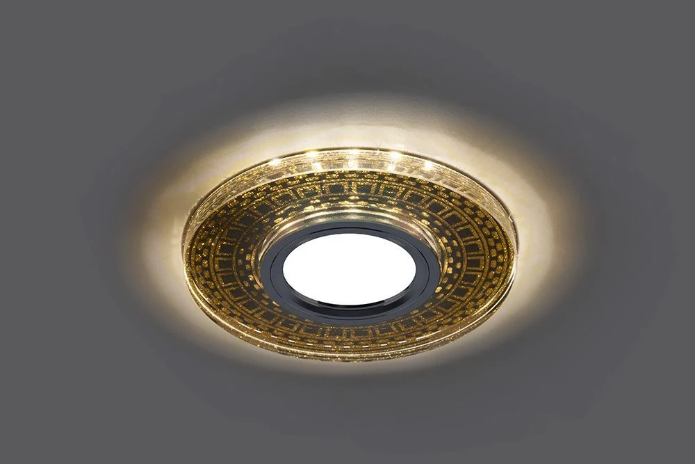 Светильник встраиваемый с LED подсветкой Feron CD981 потолочный MR16 G5.3 прозрачный, золото 32438 2