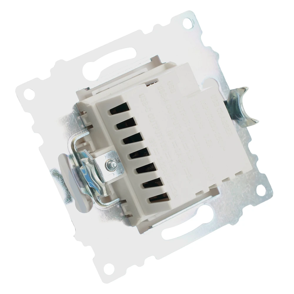 Розетка USB 2-местная + type C (механизм), STEKKER GLS10-7116-01, 250В, 3А, max 20W, серия Катрин, белый 50051 9