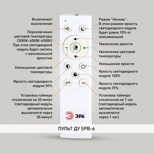 Светильник светодиодный Relict 48 Pult SPB-6-60-RC BK с ДУ 60Вт 3000-6500K потолочный черн. Эра Б0059497 2