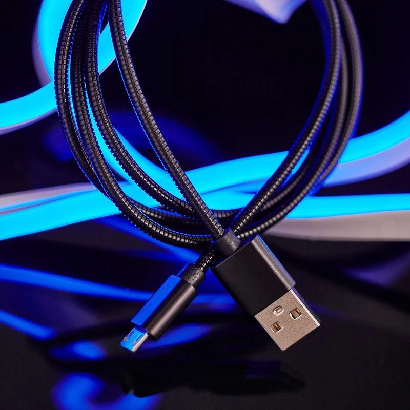 Кабель USB microUSB шнур в металлической оплетке серебристый Rexant 18-4241 6