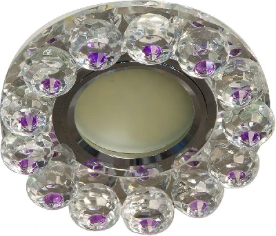 Светильник встраиваемый с белой LED подсветкой Feron CD7070 потолочный MR16 G5.3 прозрачно-сиреневый 28570