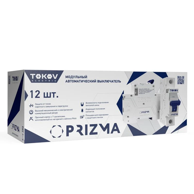 Выключатель автоматический модульный 1п C 16А 4.5кА PRIZMA TOKOV ELECTRIC TKE-PZ45-MCBI-1-16-C 1