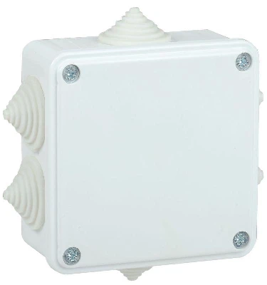 Коробка распаячная ОП КМ 100х100х45 IP44 6 вводов бел. IEK UKO11-100-100-045-K01-44