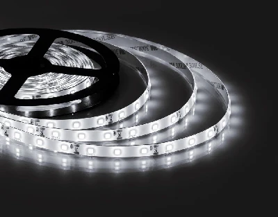 Лента светодиодная, 60SMD(2835)/m 4.8W/m DC12V 5м, IP65 белый на белом основании, SST04-60 55051