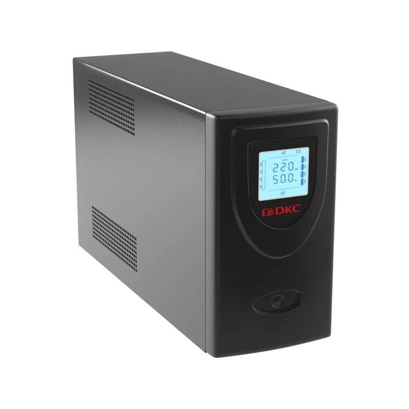 Источник бесперебойного питания ИБП линейно-интерактивный Info LCD 2000В.А/1200Вт 1/1.2xIEC C13 2xSchuko USB + RJ45 LCD 2x9A.ч DKC INFOLCD2000SI 1