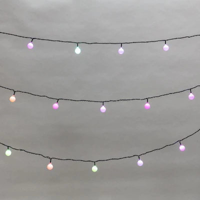 Гирлянда светодиодная "Шарики" 5м d25мм 25LED RGB ПВХ темн. зел. Neon-Night 303-550