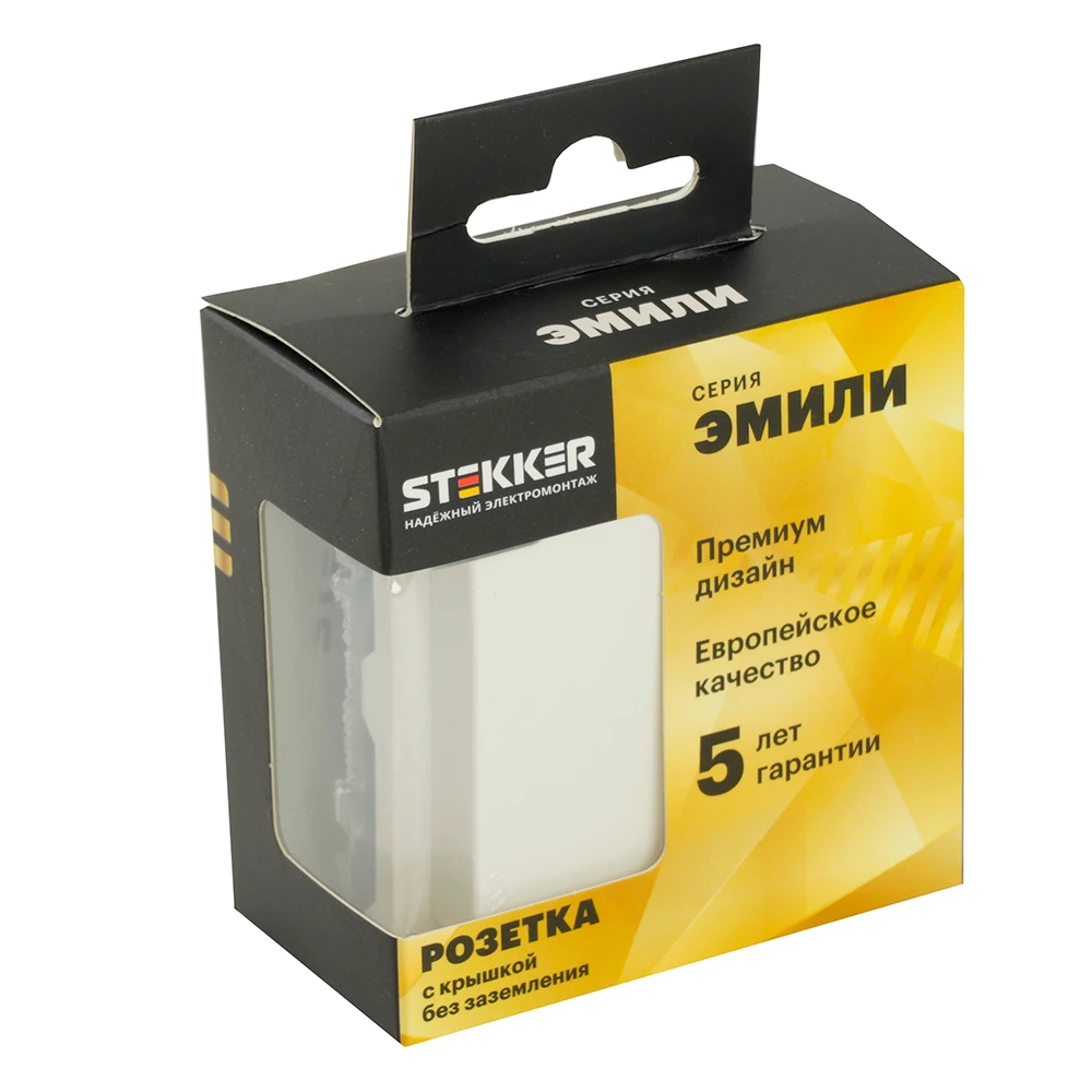 Розетка 1-местная с крышкой с защ. штор, STEKKER, б/з, 250В, 16А, серия Эмили, RST16-5113-01, белый фарфор, soft touch 49878 7