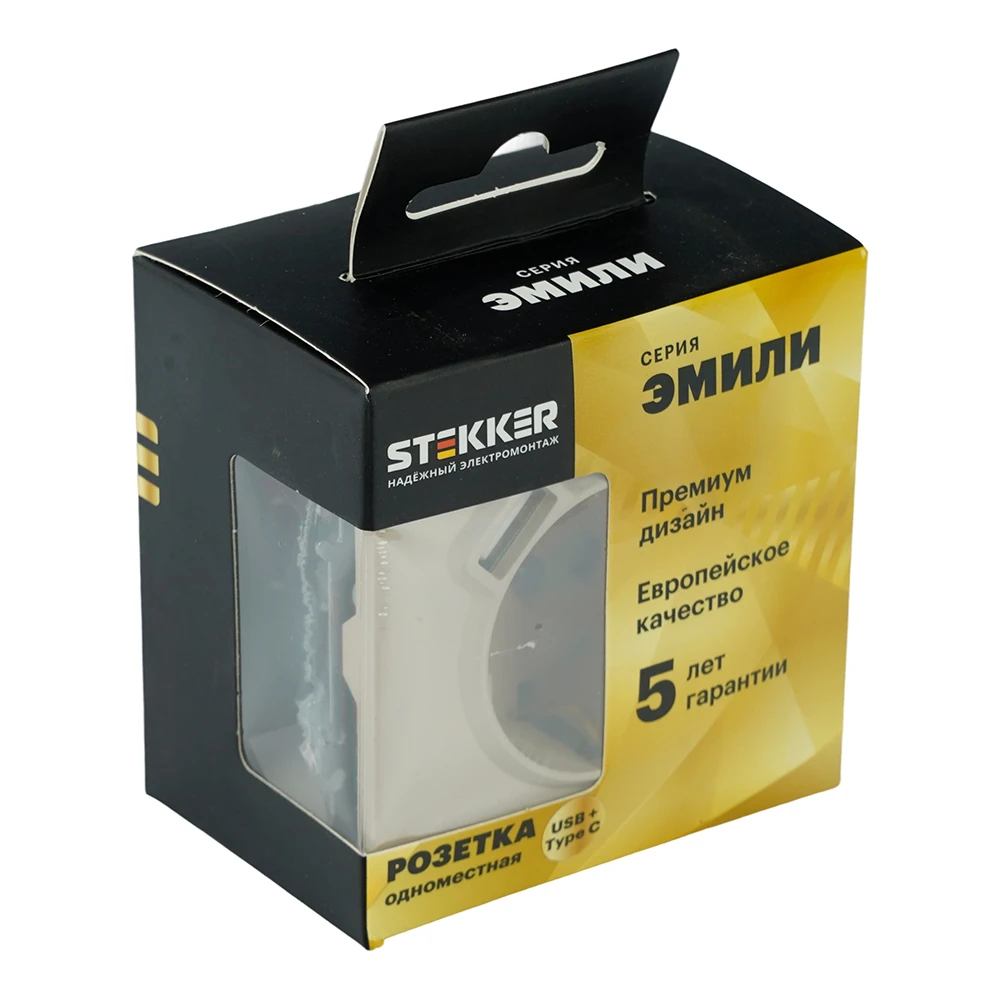 Розетка 1-местная з/ш с/з 16А + USB + Type C (механизм), STEKKER, 250В, 20W, серия Эмили, RST16-5119-08, кашемир, soft touch 50360 5