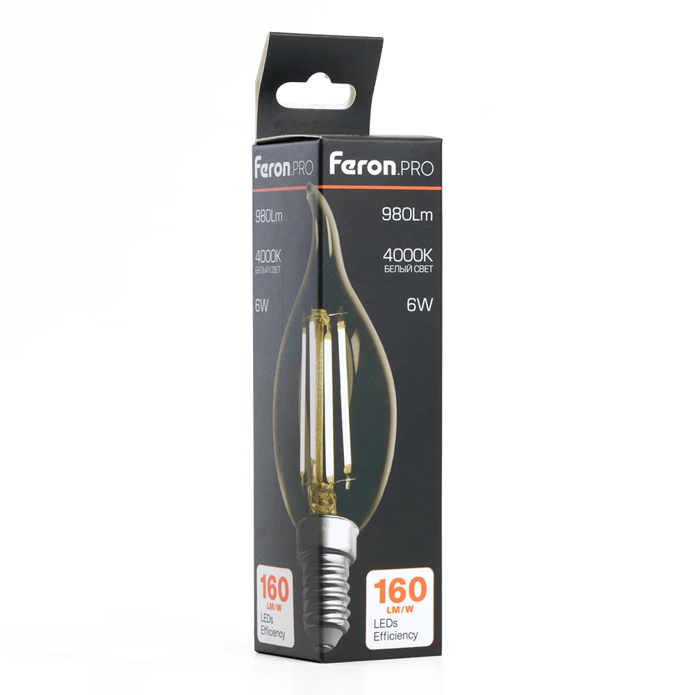 Лампа светодиодная Feron.PRO LB-1216 Свеча на ветру E14 6W 175-265V 4000K 51263 8