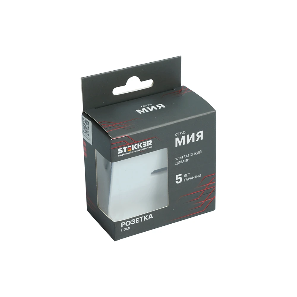 Розетка HDMI 2.0 Type A (механизм), STEKKER, серия Эмили, RST00-5118-01, белый фарфор, soft touch 50827 5