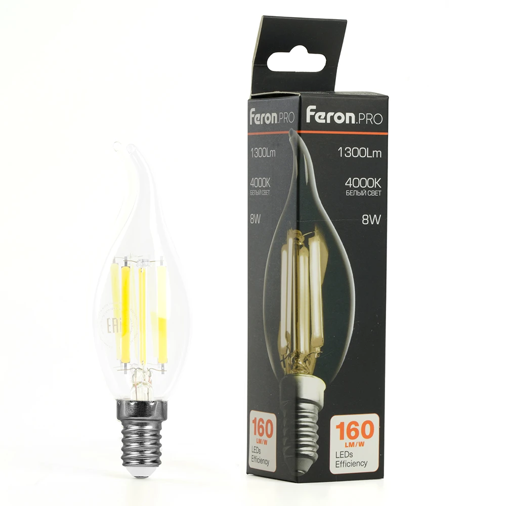 Лампа светодиодная Feron.PRO LB-1218 Свеча на ветру E14 1300LM 8W 175-265V 4000K 51266 7