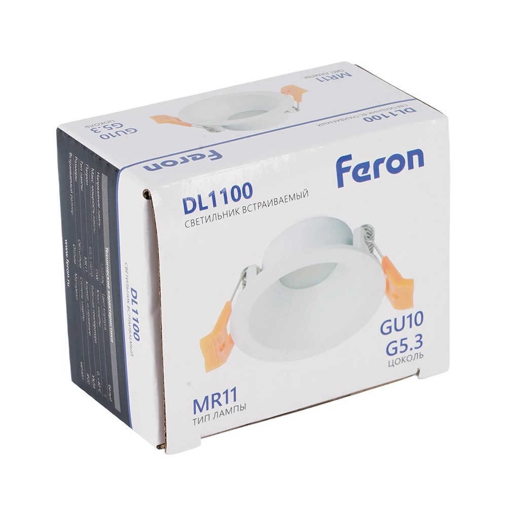 Светильник встраиваемый Feron DL1100 потолочный MR11 G5.3, GU10 черный 51944 9