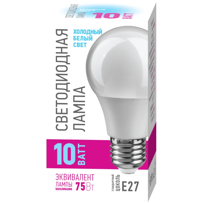 Лампа светодиодная 82 911 OLL-A55-10-230-4K-E27-PROMO 10Вт грушевидная 4000К E27 220-240В ОНЛАЙТ 82911 1