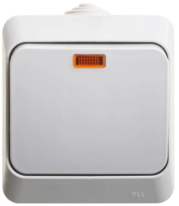 Выключатель 1-кл. ОП Этюд 10А IP44 10AX с подсветкой сер. SE BA10-045C 3