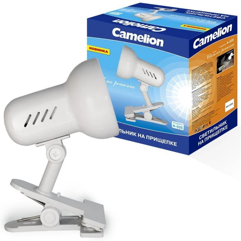 Светильник H-035 40Вт 230В прищепка метал. бел. Camelion 7198 15