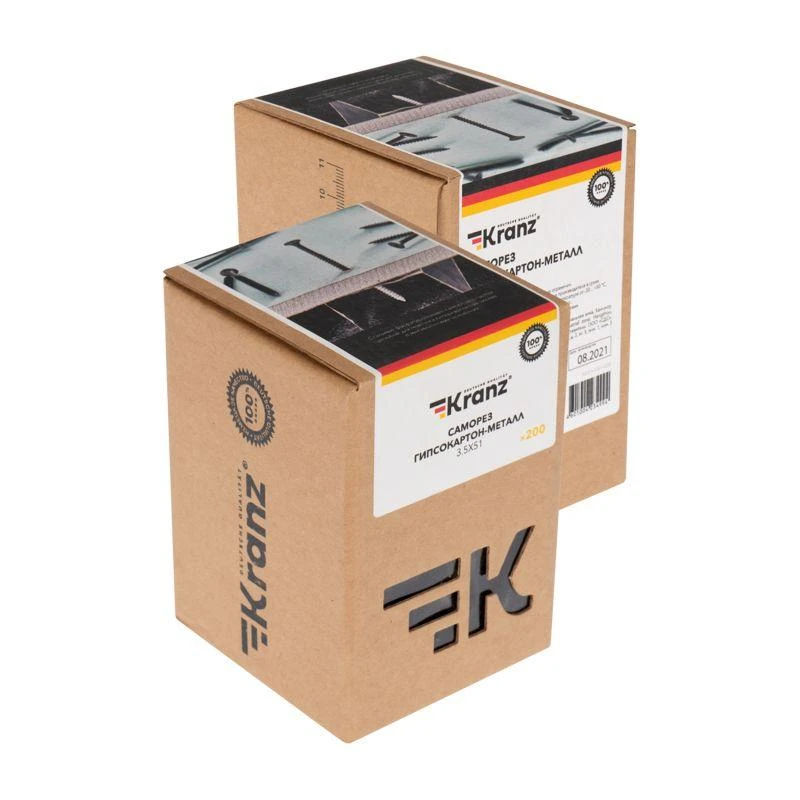 Саморез гипсокартон-металл 3.5х51 (уп.200шт) Kranz KR-01-3341-008 2