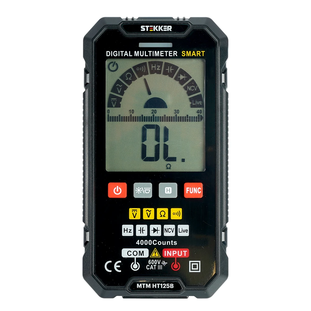MTM HT125B Мультиметр цифровой, 4000 отсчетов, 2 батареи тип ААА 1,5В, автоматический, черный 49995 3