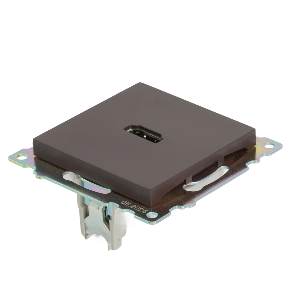 Розетка HDMI 2.1, Type A (механизм), STEKKER GLS00-7118-04, серия Катрин, шоколад 50064 4