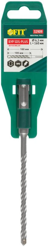 Бур по бетону SDS PLUS с двойн. резьбой 6.5х160мм FIT 32909 2