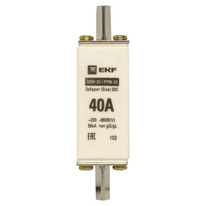 Вставка плавкая ППН-33 100/40А габарит 00C PROxima EKF fus-33/100/40 4