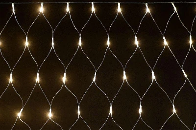 Гирлянда "Сеть" 1.5х1.5м 160LED тепл. бел. IP20 провод прозр. 230В с контроллером 8 режимов IEK LGDB410-1-160-L1-T-S-44