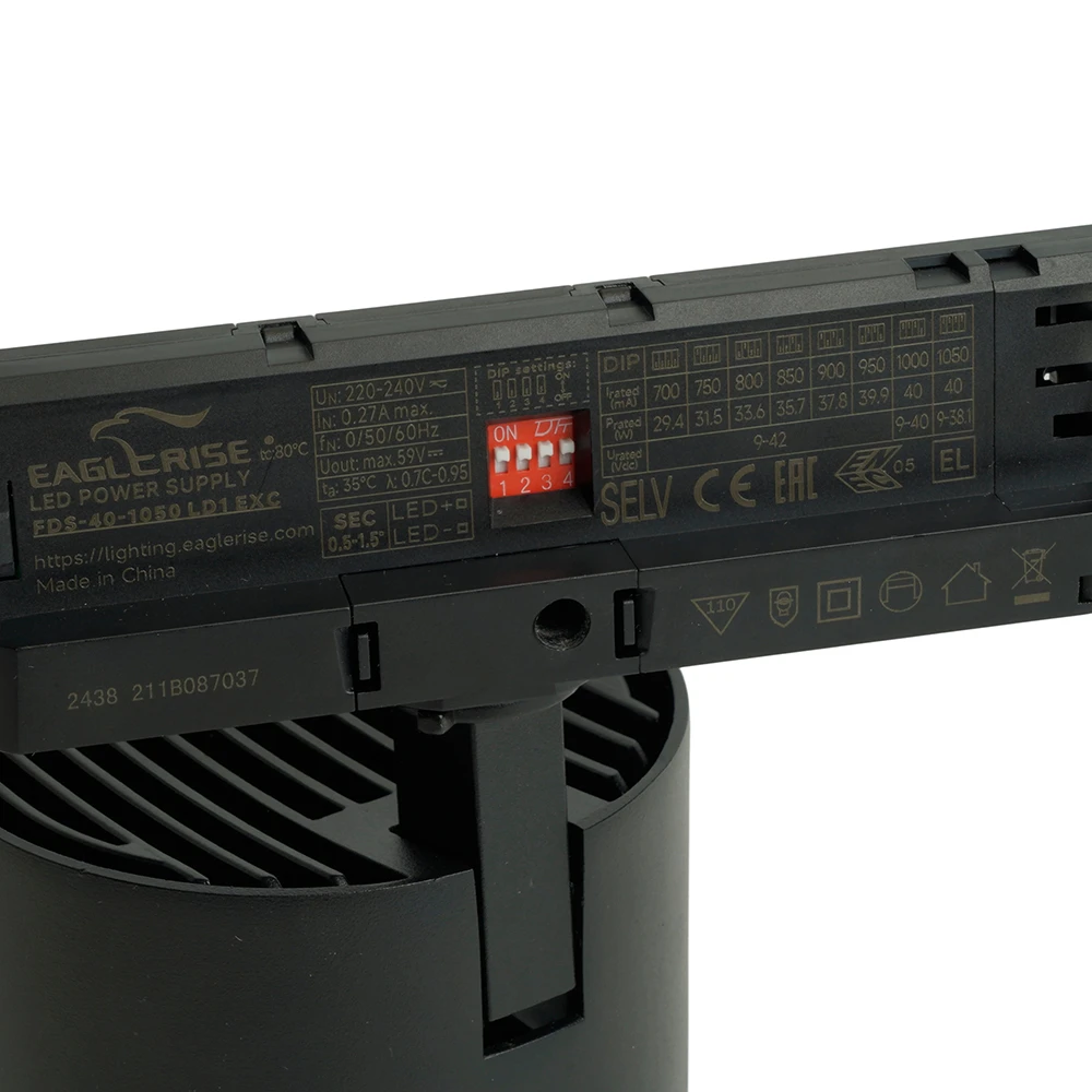 Светодиодный светильник Feron TR Reflex трековый на шинопровод 40W, 3500 Lm, 4000К, 36 градусов, черный, 3х фазный с функцией выбора мощности 52059 14