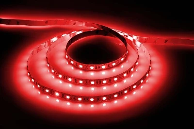 Лента светодиодная, 60SMD(5050)/m 14.4W/m 12V 5m красный на белом, LS606 27762