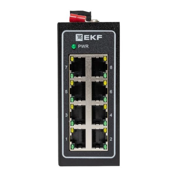 Коммутатор неуправляемый промышленный U-8T 8 портов 10/100Base-T(X) RJ45 монтаж на DIN-рейку TSX EKF TSX-U-8T 2