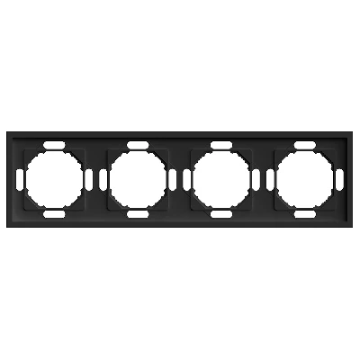 Рамка STEKKER, PFR00-5004-05 4-местная, серия Эмили, черный уголь, soft touch 49861