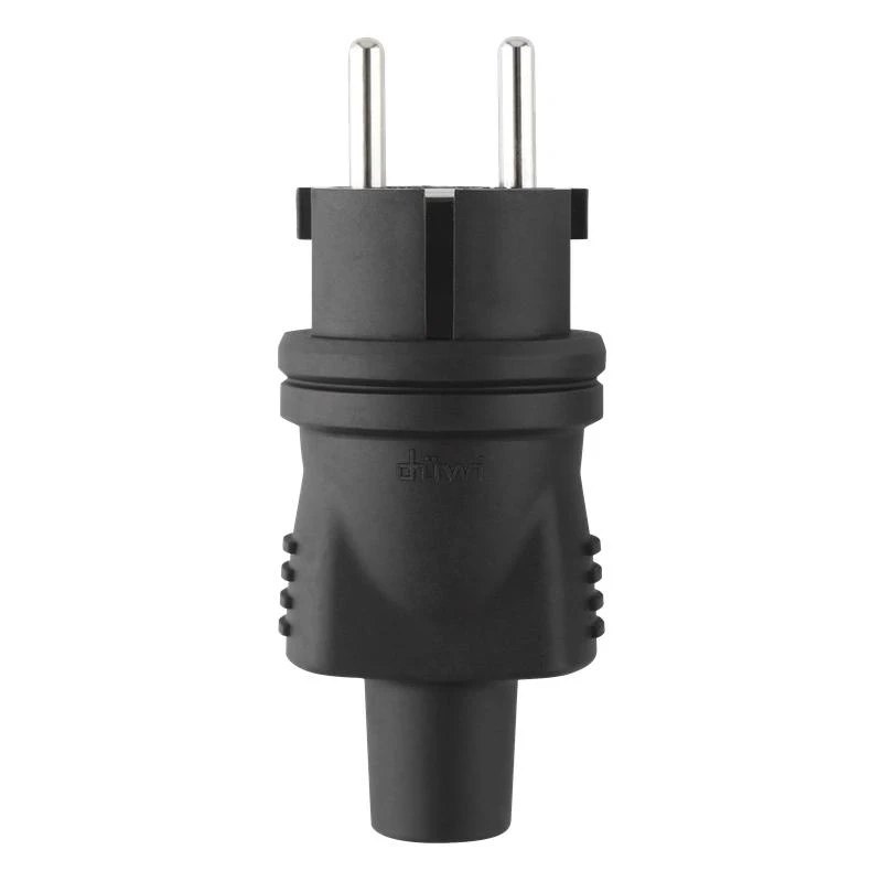 Вилка каучуковая прямая с/з 16А 230В IP44 черн. Duwi 27454 4 2
