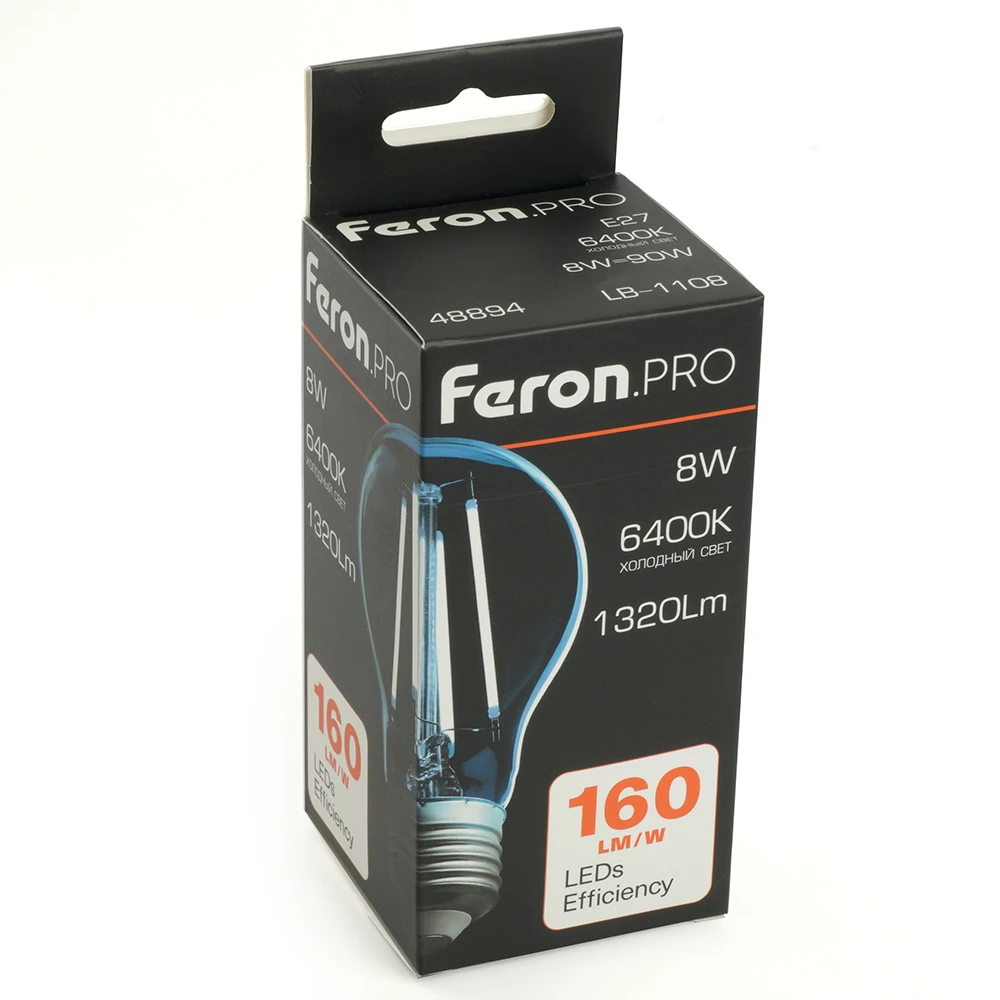 Лампа светодиодная Feron.PRO LB-1108 Шар E27 8W 175-265V 6400K 48894 7