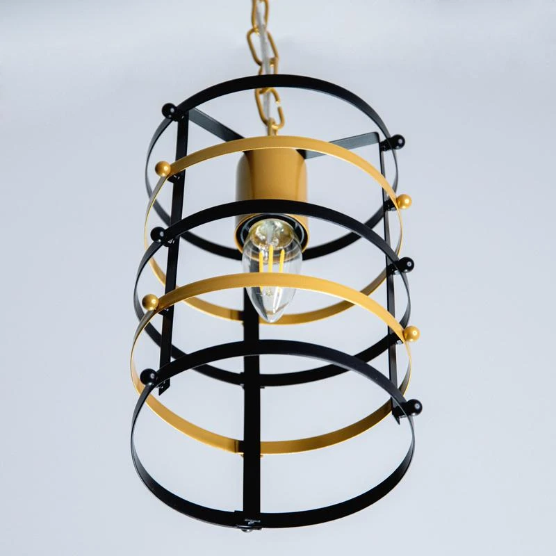 Светильник "Абелла" 211 НСБ 01-60-175 Е27 (ИМ) подвесной черн. зол. Элетех 1005405103 1