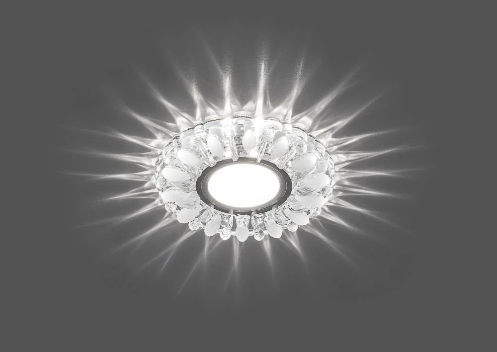 Светильник встраиваемый с белой LED подсветкой Feron CD914 потолочный MR16 G5.3 прозрачный-матовый 29535 1
