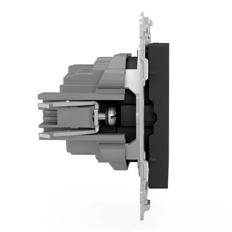 Розетка 1-м СП Pixel 16А IP20 с заземл. защ. шторки механизм карбон TOKOV ELECTRIC TKE-PX-R1ZSF-C14 3