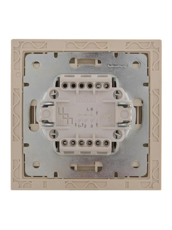 Выключатель 3-кл. СП Rain IP20 крем. LEZARD 703-0303-109 1