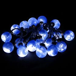 Гирлянда 3V 20 LED белый, цвет стекла: синий, 1.2W, 20mA, батарейки 2*АА, IP 20, 2м+шнур 0,5м х0,12мм, CL550 26810