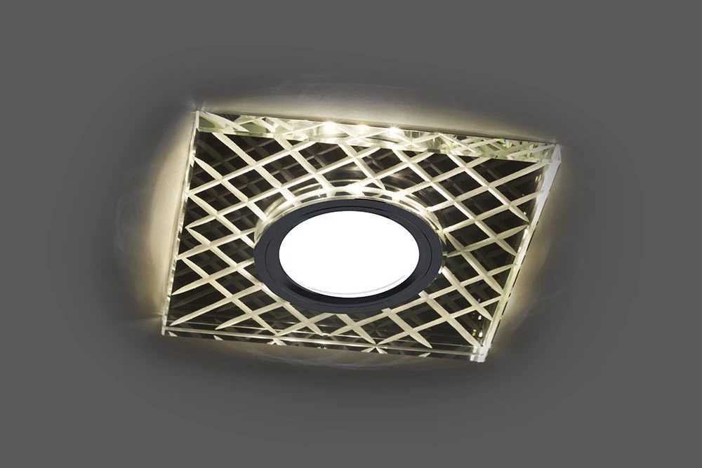 Светильник встраиваемый с LED подсветкой Feron CD984 потолочный MR16 G5.3 прозрачный, хром 32572 1