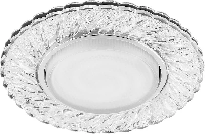 Светильник встраиваемый с белой LED подсветкой Feron CD4021 потолочный GX53 без лампы прозрачный 41294