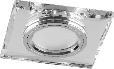 Светильник встраиваемый с белой LED подсветкой Feron 8170-2 потолочный MR16 G5.3 серебристый 28492
