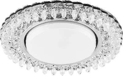 Светильник встраиваемый с белой LED подсветкой Feron CD4027 потолочный GX53 без лампы прозрачный 29541