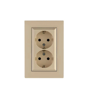 Розетка 2-я Karea RIZZ с заземл. крем Makel 88010082