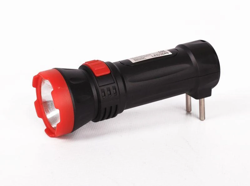 Фонарь аккумуляторный LED3849 1 LED 2 режима 220В аккум. SLA пластик черн. Ultraflash 14931 3