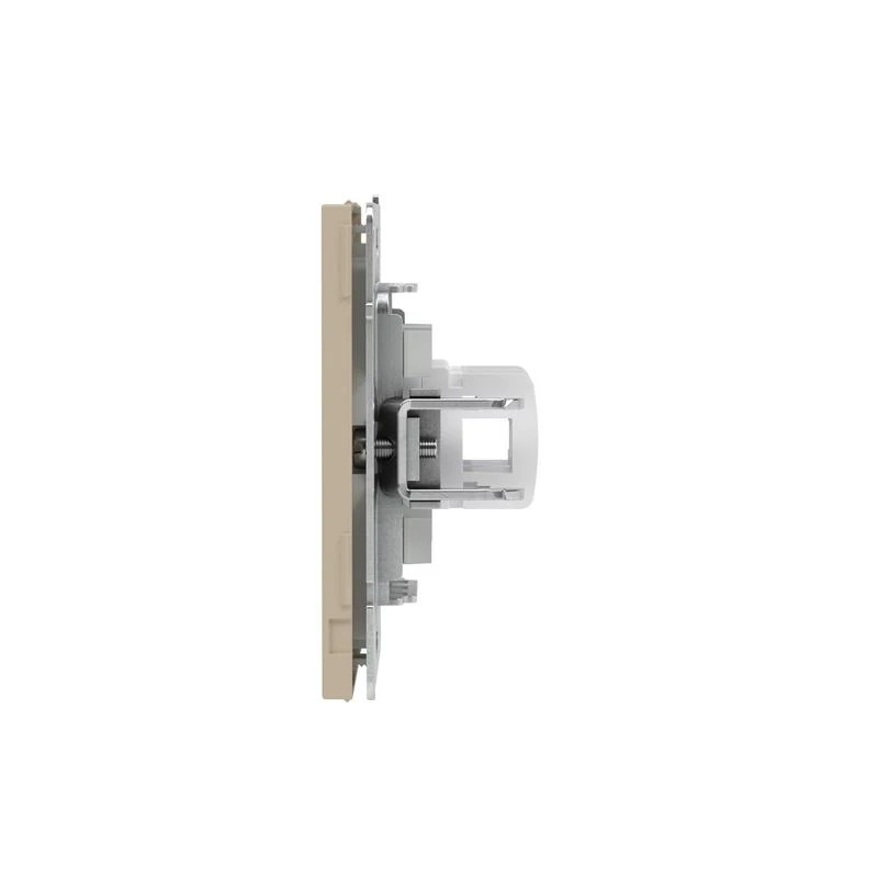 Розетка компьютерная 2-м KANT RJ45 кат.6A без шторки ванильн. марципан DKC 7015674 3