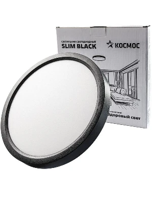 Светильник светодиодный SLIM BLACK 24Вт 4500К IP40 1620лм 230В 230х25мм КОСМОС KSlim24w_B4500K 0
