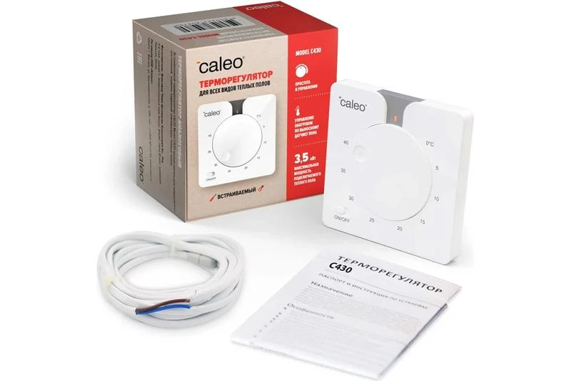 Терморегулятор C430 встраиваемый аналоговый 3.5кВт CALEO 0К-00000770 3