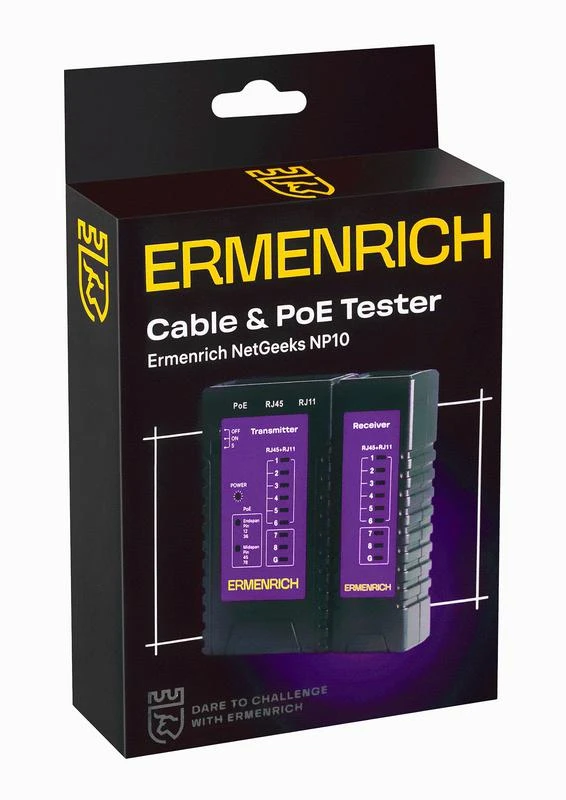Тестер кабельный NetGeeks NP10 фиолет. Ermenrich 85300 6
