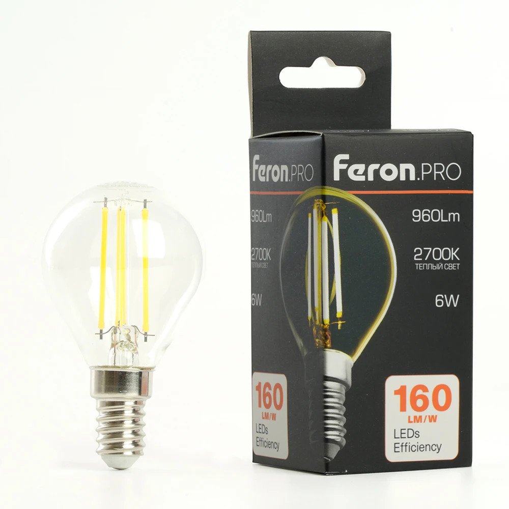 Лампа светодиодная Feron.PRO LB-1706 Шарик E14 960LM 6W 175-265V 2700K 51256 7