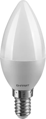 Лампа светодиодная 71 628 OLL-C37-6-230-2.7K-E14-FR 6Вт свеча 2700К тепл. бел. E14 600лм 176-264В ОНЛАЙТ 71628