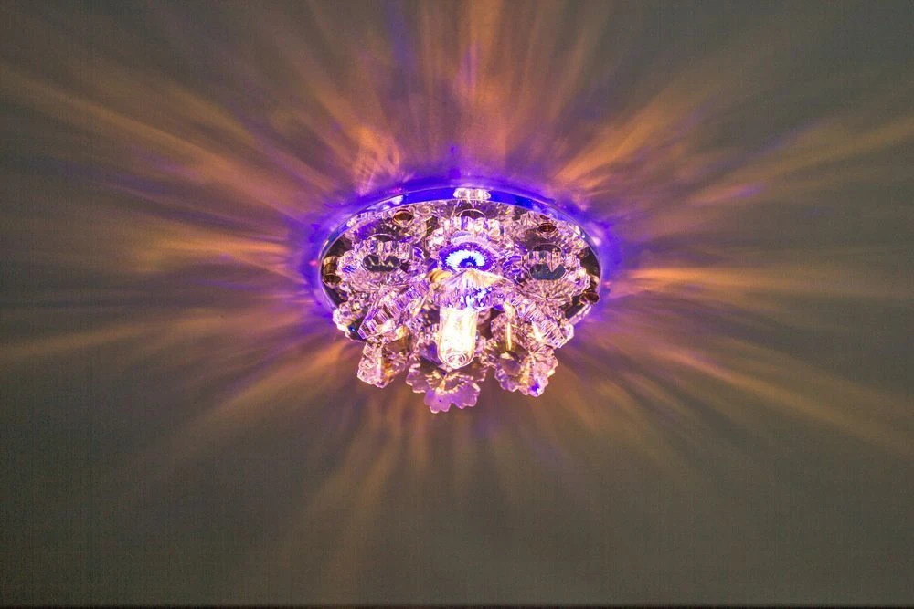 Светильник встраиваемый с разноцветной LED подсветкой Feron 1540 JCD9 прозрачный 27872 1