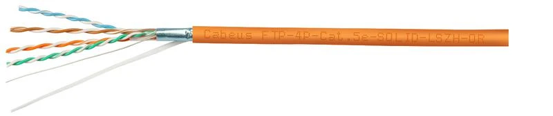 Кабель витая пара F/UTP кат.5E 4х2х24AWG solid LSZH нг(А)-HF FTP-4P-Cat.5e-SOLID-LSZH оранж. (уп.305м) Cabeus 7199c 1